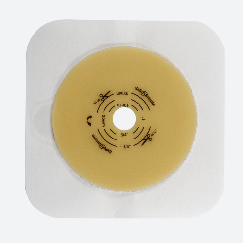 Safe N Simple 5x5 2-piece extended wear ostomy wafer packaging