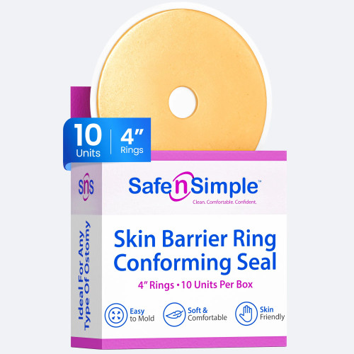 Safe N Simple 4" Conforming Adhesive Seals Skin Barrier Rings packaging