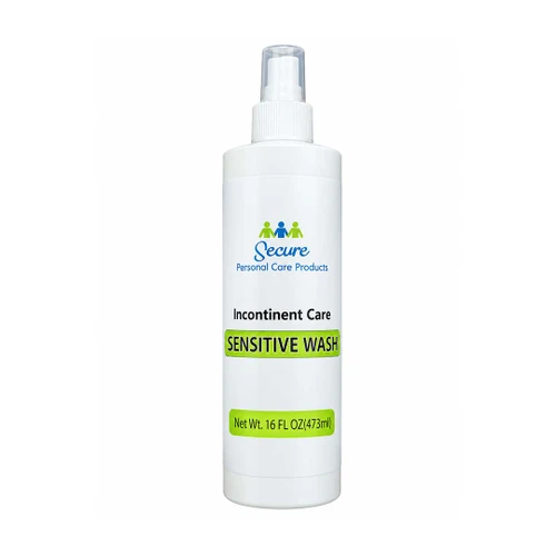 Secure Incontinent Care Sensitive Wash 16 oz spray bottle front view