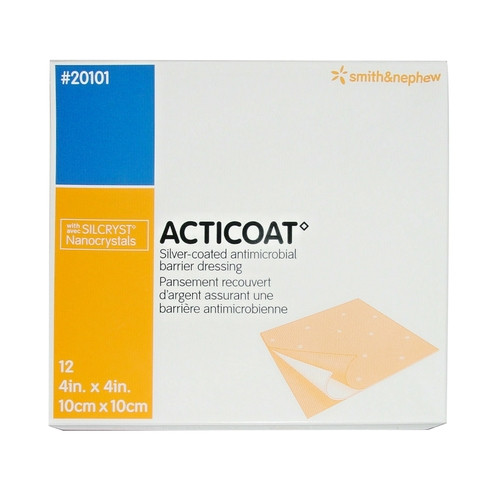 Smith & Nephew Acticoat Burn Dressing 4" x 4" packaging