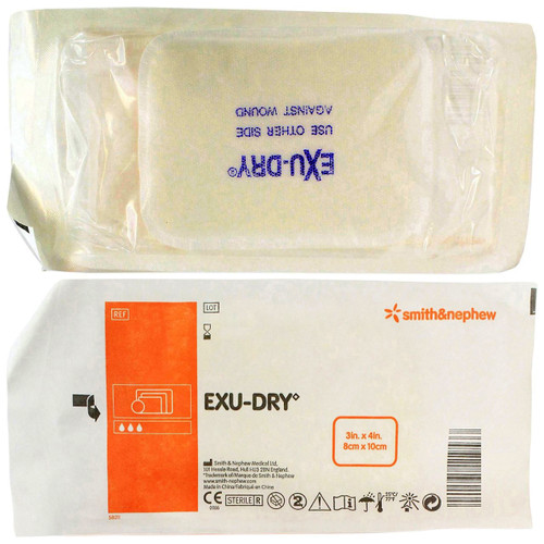 Smith & Nephew Exu-Dry Wound Dressing 20" x 28" packaging