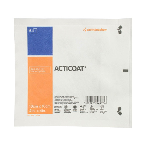 Smith & Nephew Acticoat Surgical Dressing 4" x 4-3/4" packaging