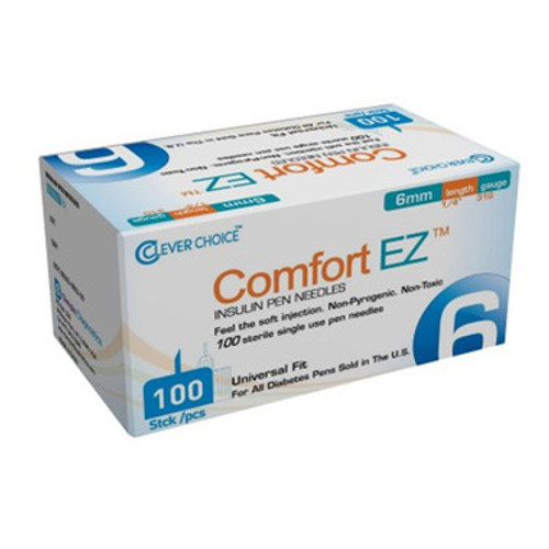 Clever Choice ComfortEZ Pen Needles 31G 1/4" (6mm) 100/bx