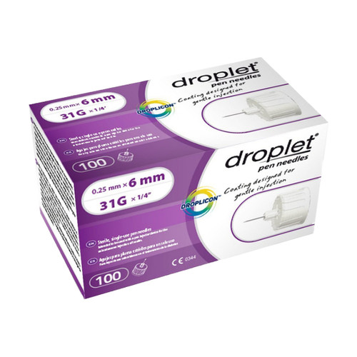 Droplet Pen Needles 31G 8MM- 100 Each 4 Packs HT8309