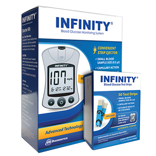 Infinity Glucose Meter Kit [+] 50 Test Strips  For GLucose Care