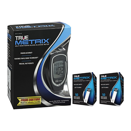 TRUE Metrix Meter [+] Metrix 100 Test Strips , Lancing Device For GLucose Care