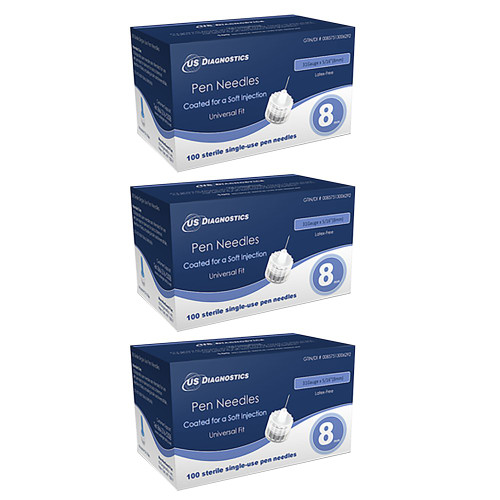 USD Pen Needles  31 Gauge x 5/16 (8mm) 300 Ct For GLucose Care