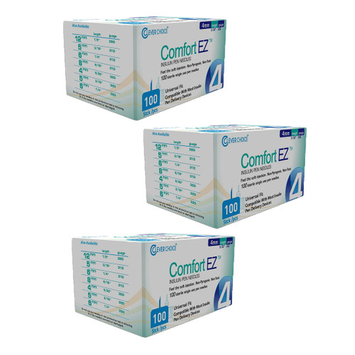 Comfort EZ Insulin Pen Needles 32G 4mm - 100 per Box