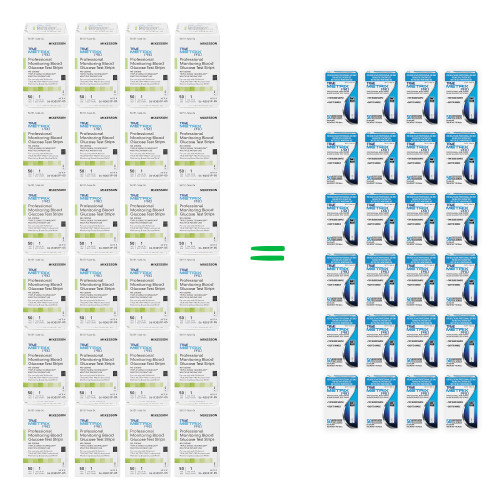TRUE Metrix Pro Blood Glucose 1200 Test Strips By McKesson