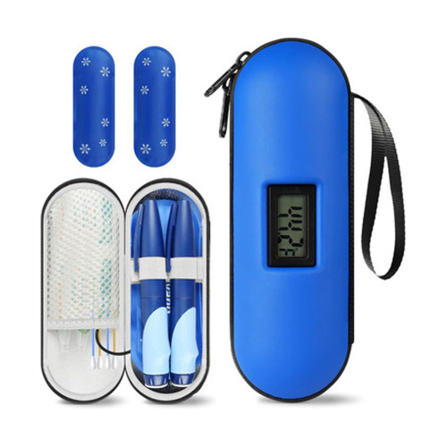 Overt cooler for Glucose Insuline Supplies with digital temperature, gel pack included - Capsule design Overt cooler for Glucose Insuline Supplies with digital temperature, gel pack included - Capsule design