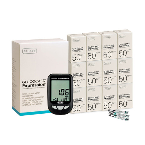 Arkray Glucocard Expression Meter with Expression 600 Test Strips