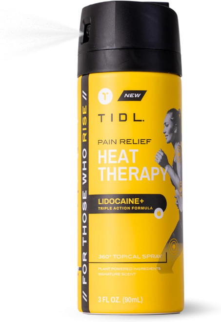 TIDL Heat Therapy Spray with Lidocaine - Plant-Based Pain Relief for Pre-Workout & Post-Training Recovery | 3 oz TIDL Heat Therapy Spray with Lidocaine - Plant-Based Pain Relief for Pre-Workout & Post-Training Recovery | 3 oz