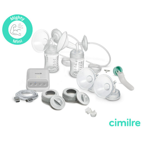 Cimilre E1 TX Medicaid Bundle with double electric pump, manual pump handle, and complete accessories on white background