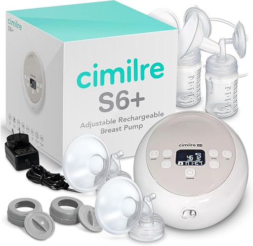 Cimilre S6+ double electric breast pump with GentleFlow Technology on white background