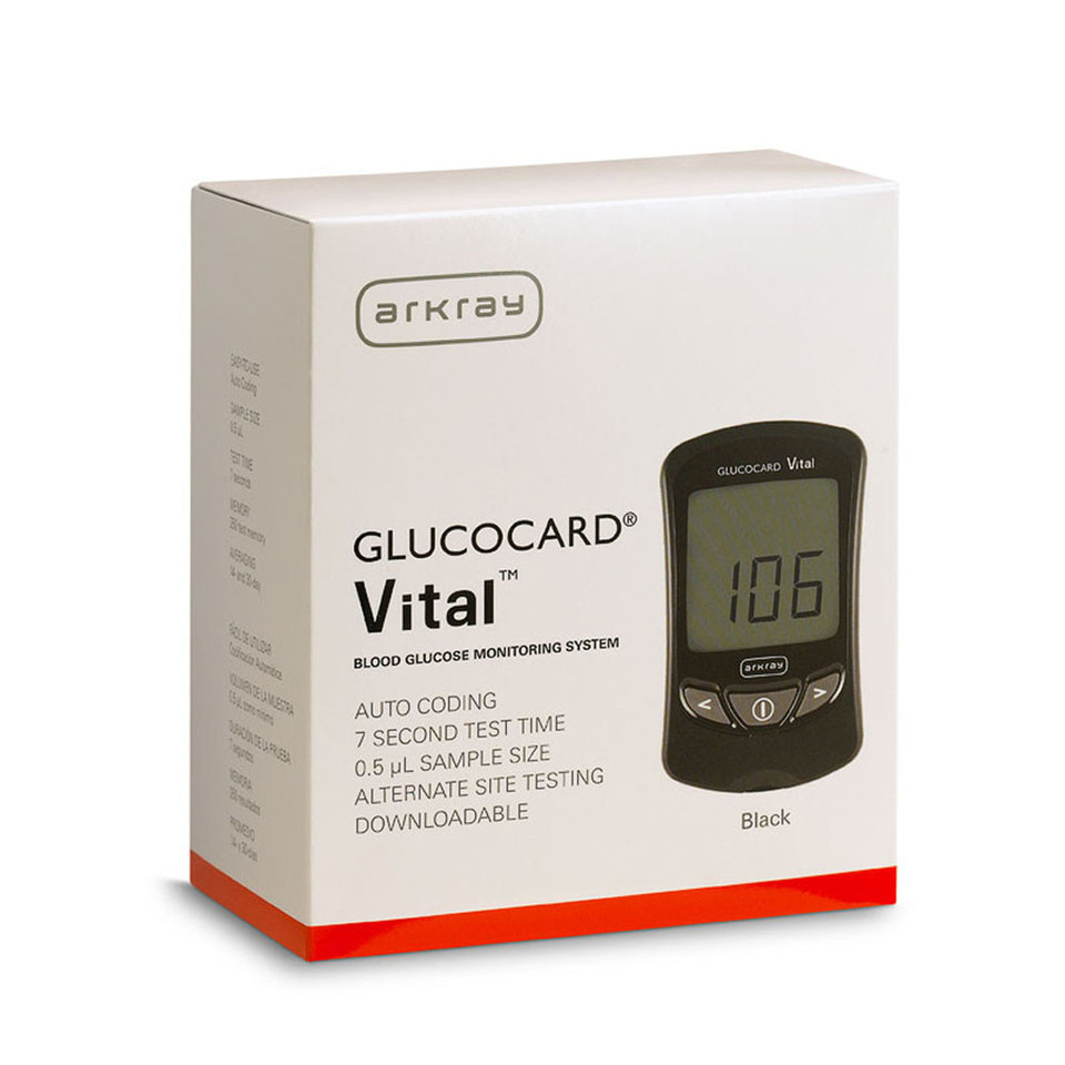Arkray Glucocard Vital Meter [+] Vital 50 Test Strips For Glucose Care