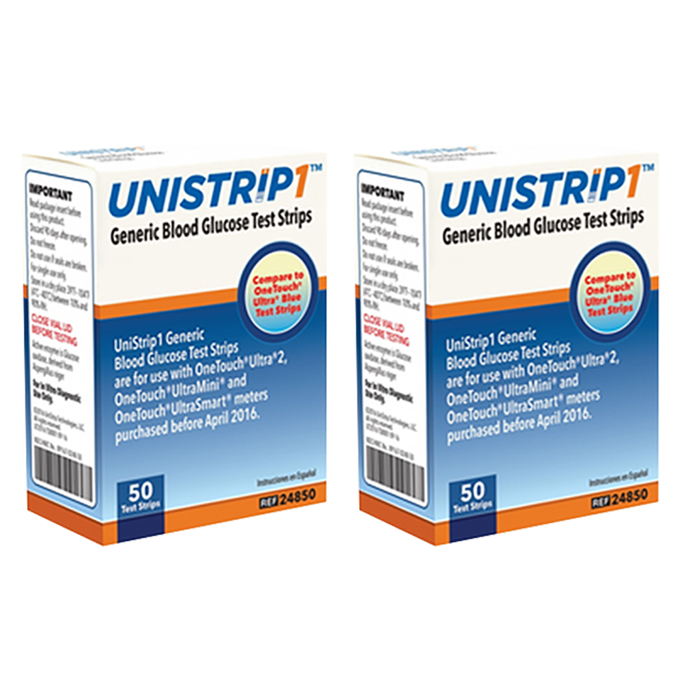 UniStrip Glucose 100 Test Strips For GLucose Care
