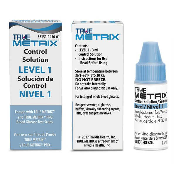 TRUE Metrix Control Solution  - LOW - Level 1 For GLucose Care