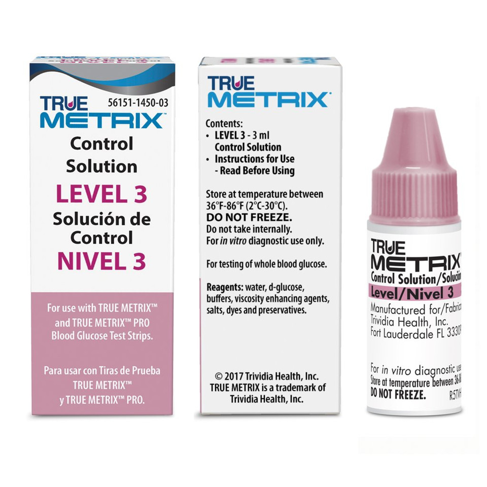 TRUE Metrix Control Solution  - HIGH - Level 3 For GLucose Care
