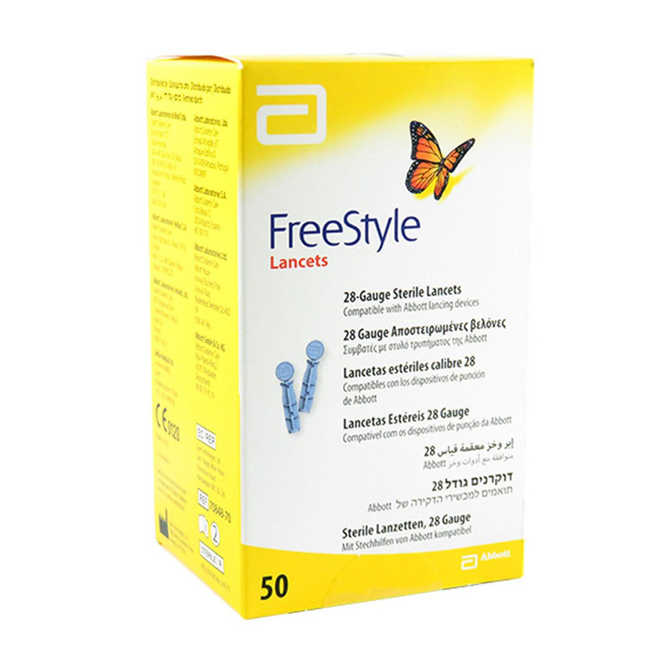 Abbott FreeStyle Sterile Lancets 100 Ct  For Glucose Care - 2 Pack