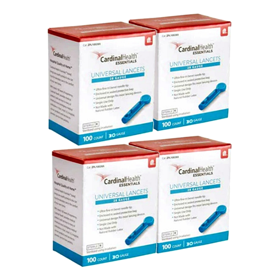 Cardinal Health ReliaMed Twist Top Lancets 30G 100/BX [4 Pack] For GLucose Care