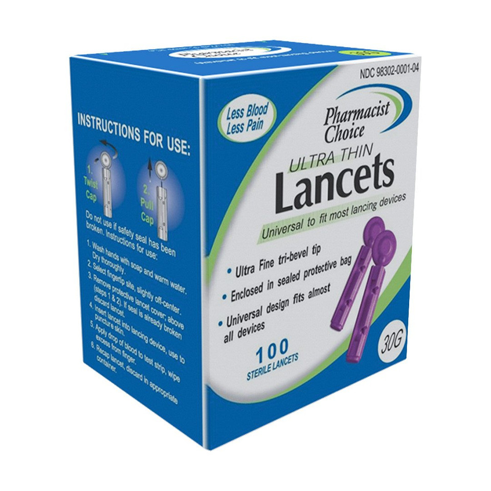 Clever Choice Voice HD Meter [+] Pharmacist Choice 100 Test Strips, Lancets 100 Ct For Glucose Care