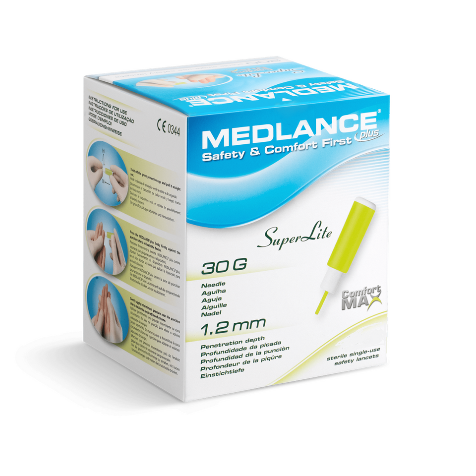 Medlance Plus Safety Lancet 30G - 100 Count