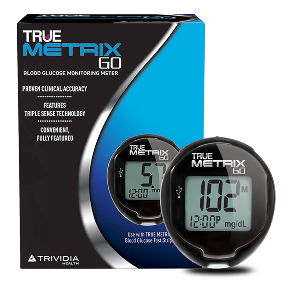 TRUE Metrix GO Blood Glucose Meter kit Plus Metrix 50 Test Strips