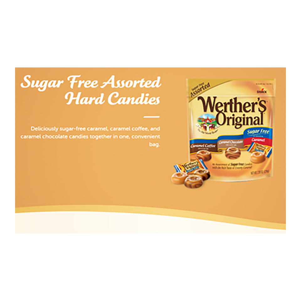 Werther's Original Sugar Free Assorted Caramel Hard Candies, 7.7oz Bag
