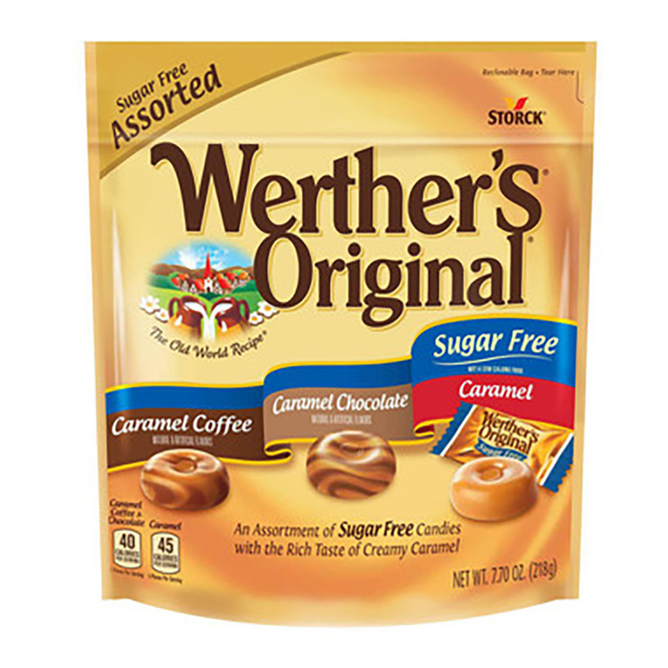 Werther's Original Sugar Free Assorted Caramel Hard Candies, 7.7oz Bag