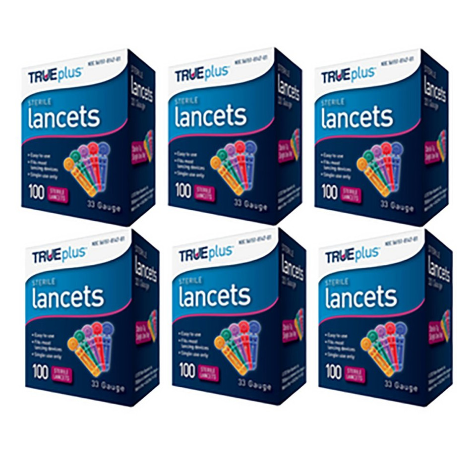 TRUEplus Universal Twist Top 33 Gauge Lancets 6 x 100pack - 600