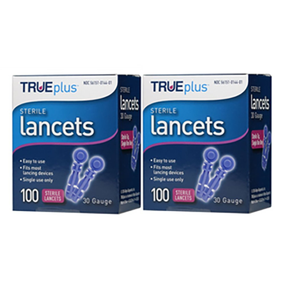 TRUEplus Universal Twist Top 30 Gauge 200 Lancets - 2 Box 100