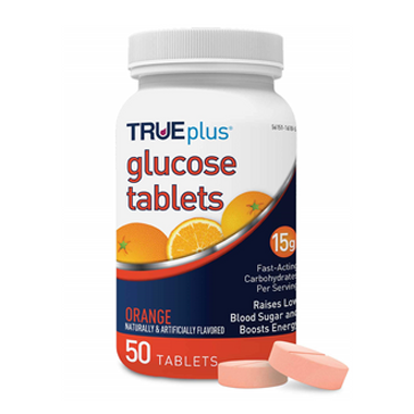 TRUEplus Glucose Tablets 15g Orange 50ct - 3 Pack