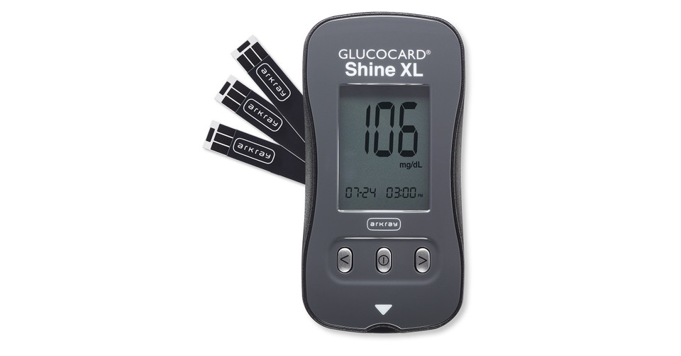 Arkray Glucocard Shine XL Meter with Shine 100 Test Strips