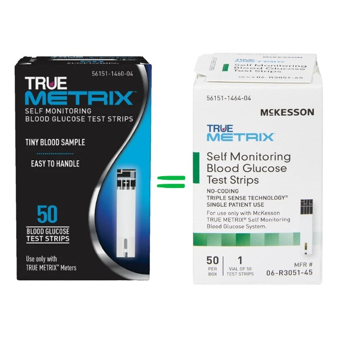 McKesson True Metrix Blood Glucose Test Strips Box of 50