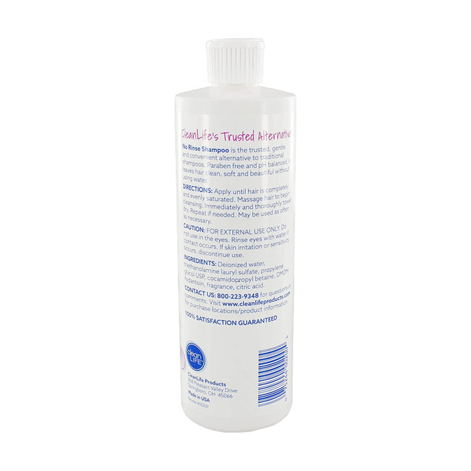Clean Life Shampoo No Rinse 16 oz. Bottle Unscented