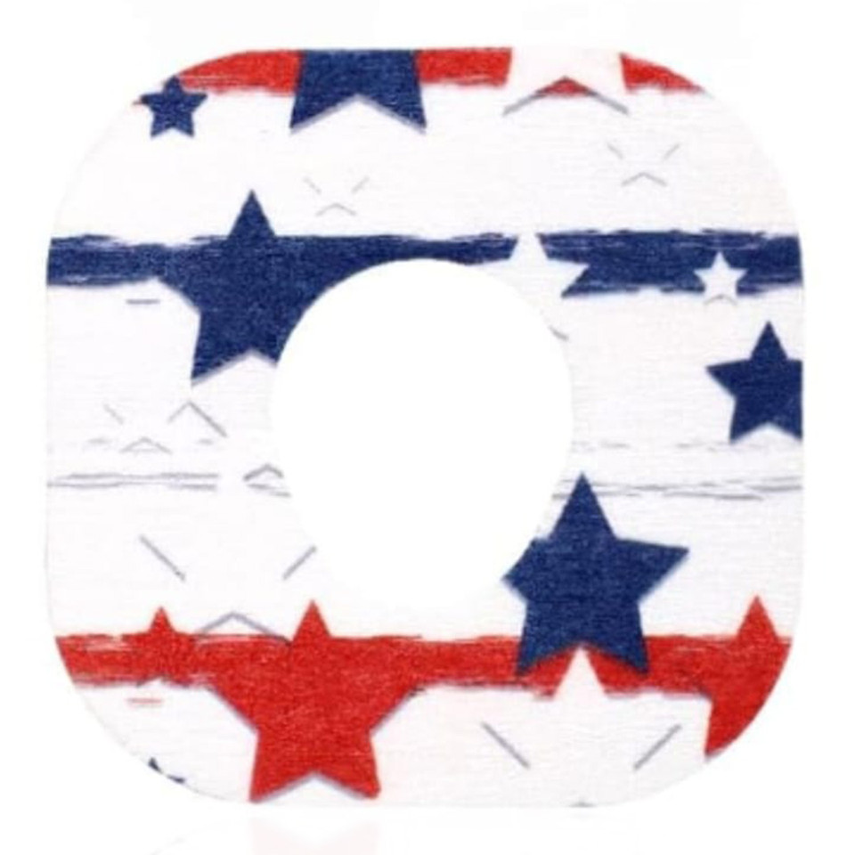 Overt Dexcom CGM Patch -Patriotic Design/Stars and Stripes [ 5 Pack ] For G7 and Stelo