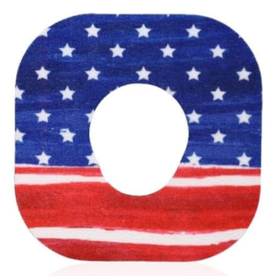 Overt Dexcom CGM Patch -Patriotic Design/Stars and Stripes [ 5 Pack ] For G7 and Stelo
