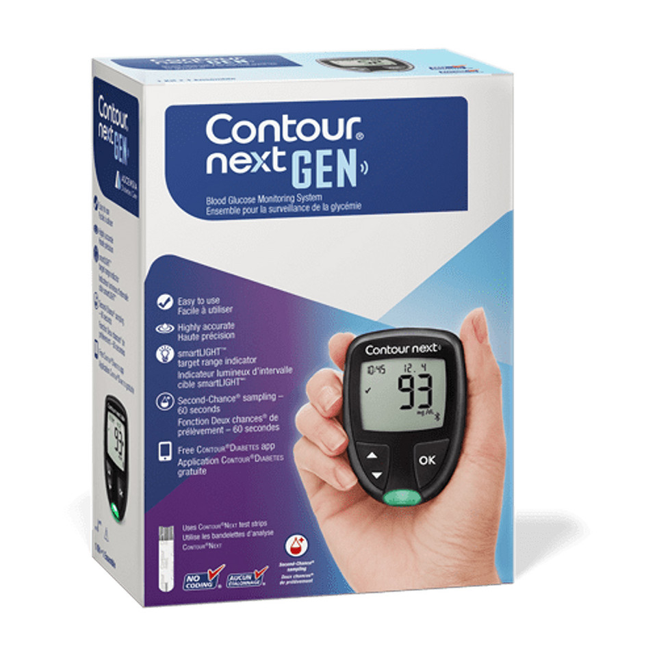 Ascensia Bayer Contour Next GEN Meter [+] NEXT 100 Test Strips For Glucose Care