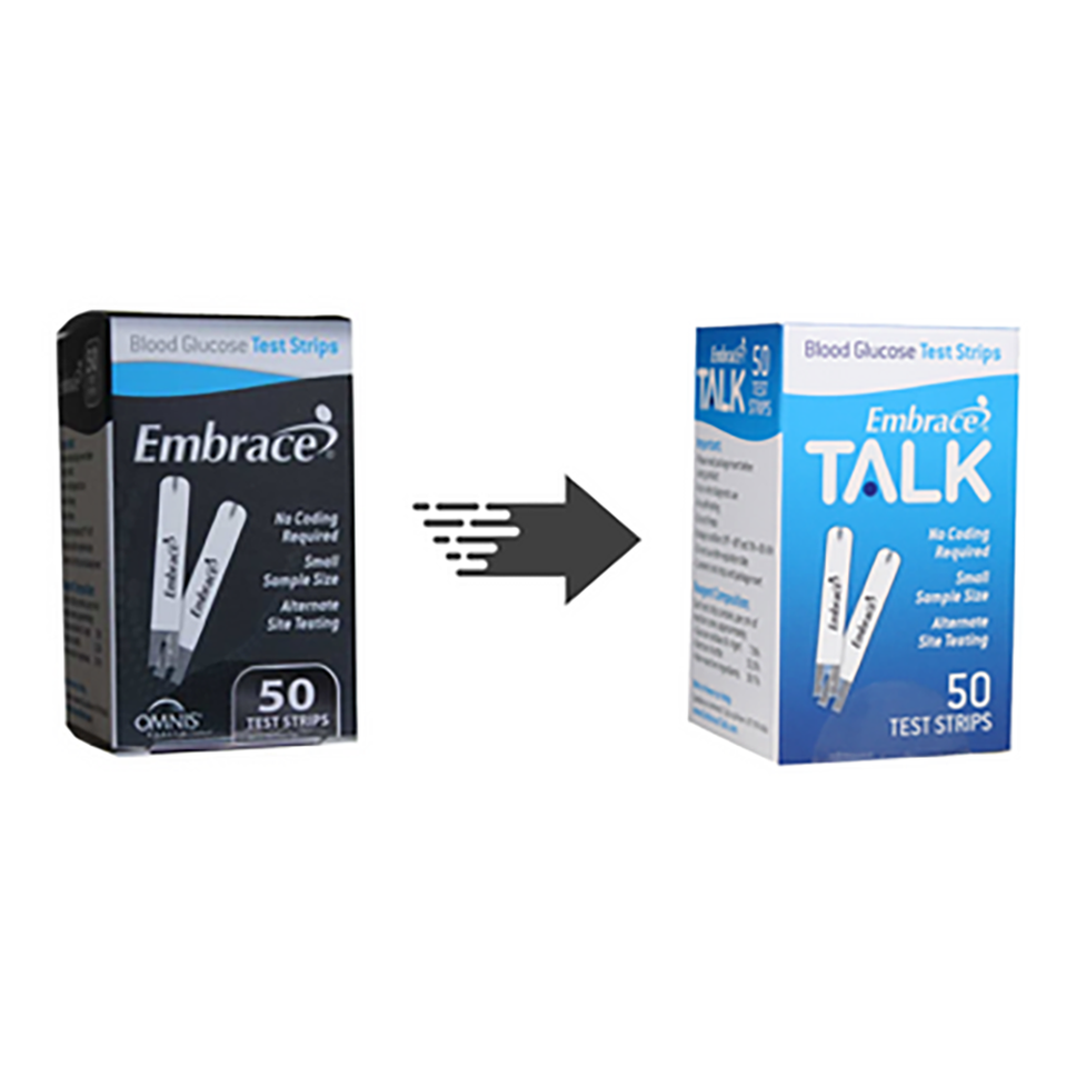 Embrace Blood Glucose Meter & Test Strips Bundle - 200 Test Strips, Talking Monitor