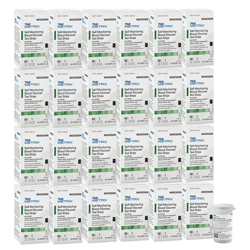 True Metrix Blood Glucose Test Strips 24 x 50 [1200 strips] by McKesson