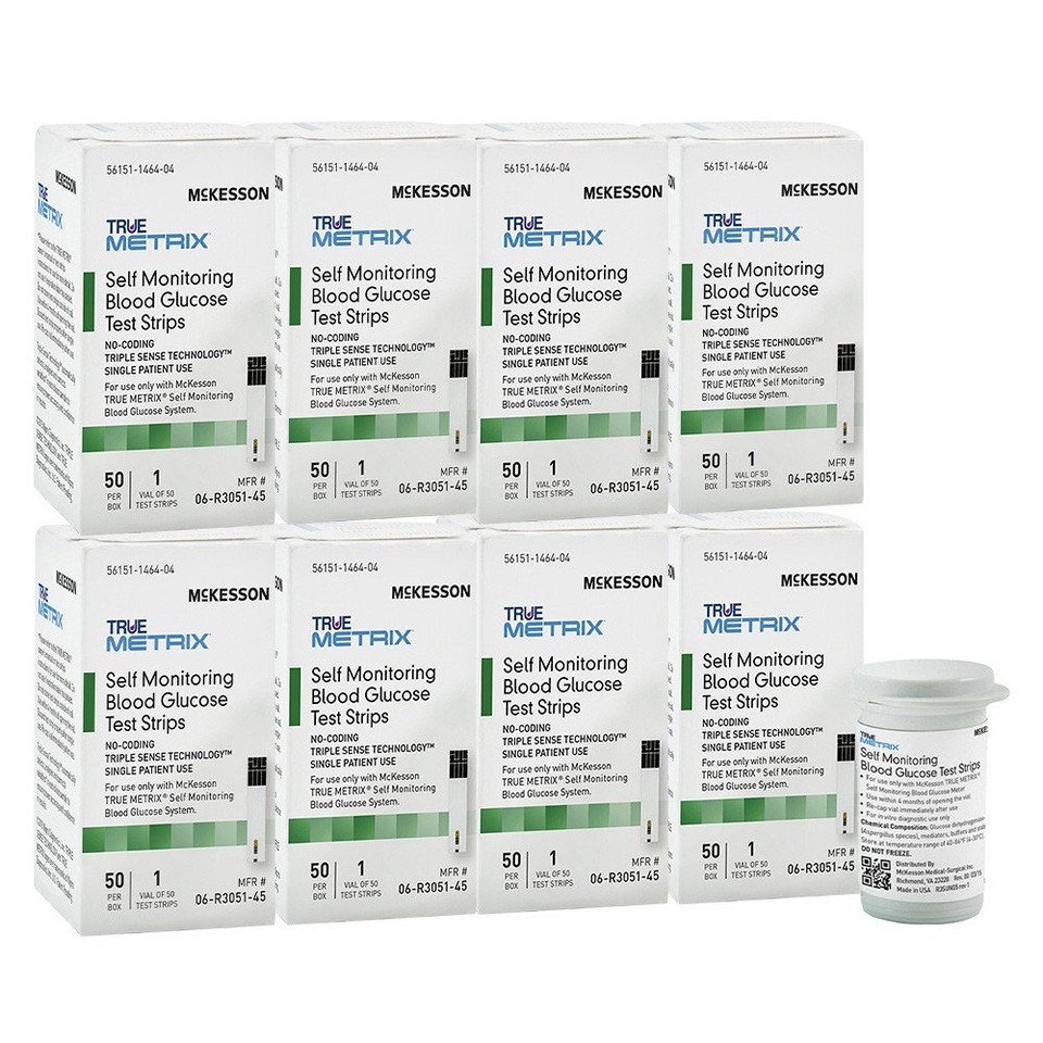 True Metrix Blood Glucose Test Strips 8 x 50 [400 strips] by McKesson