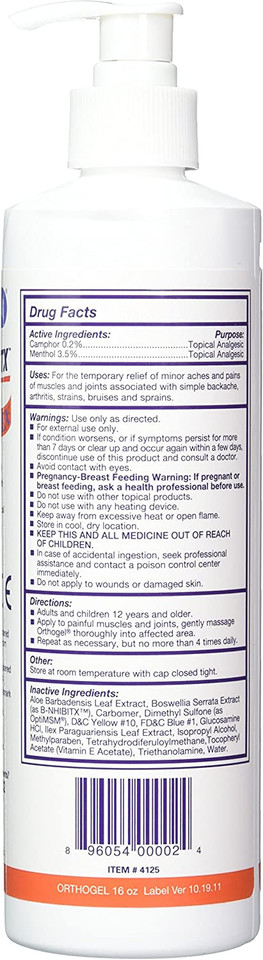 Orthogel Cold Therapy Pump Bottle, 16 oz