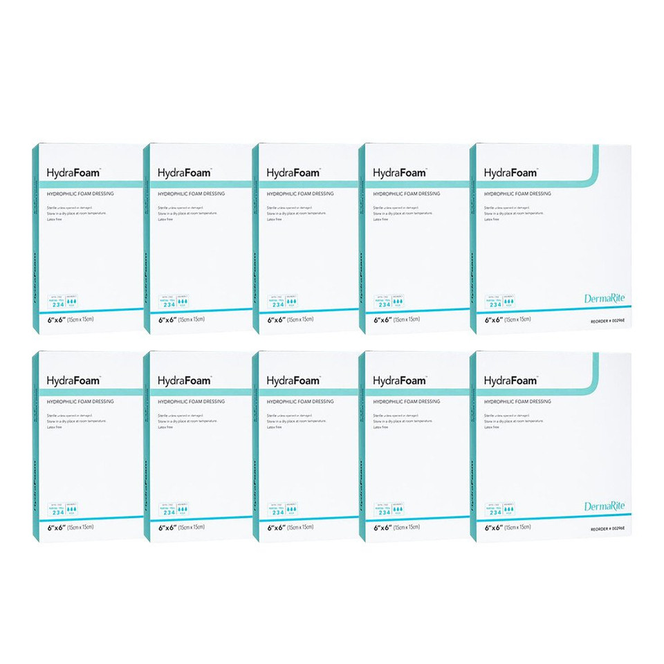 Hydrafoam Hydrophilic Foam Dressing, 6" X 6" [ 10 Pack ]