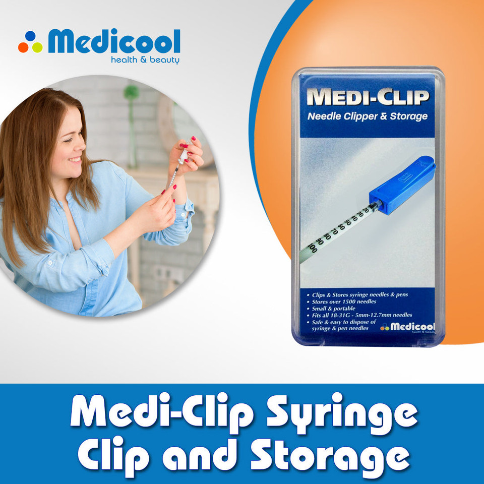 Medi-Cool Medi-Clip Needle Clipper and Storage - Holds 1500 Insulin Syringe and Pen Needles