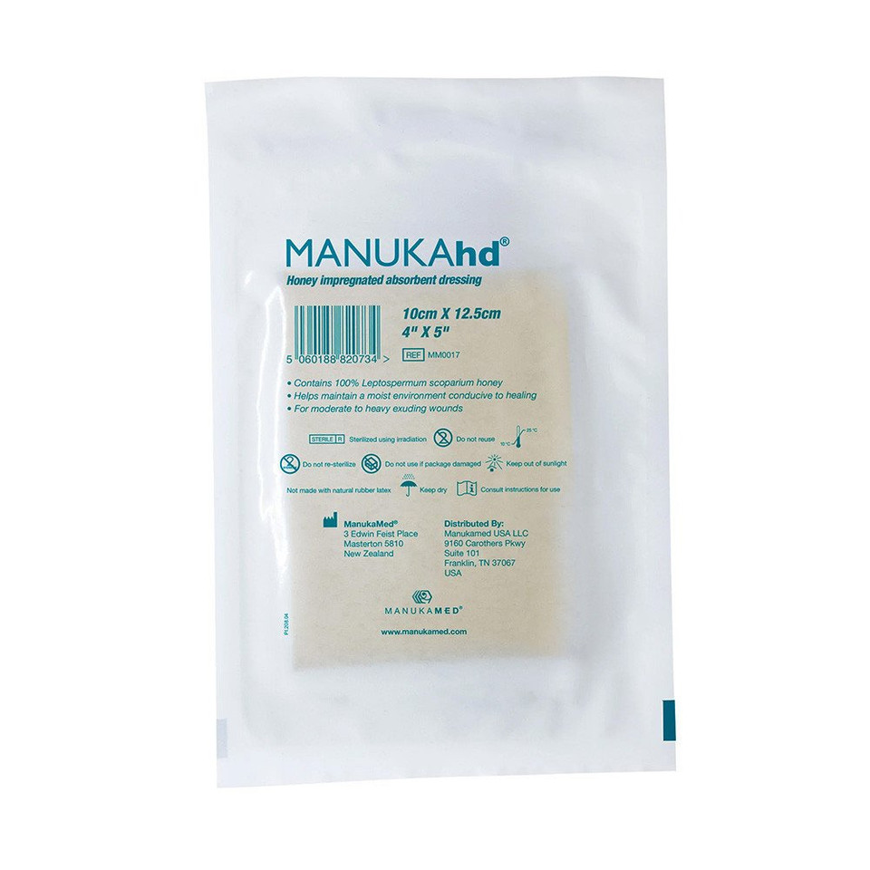Manukamed - Manukahd Super Lite - MMDMM0030- Honey Impregnated Wound Dressing Square 2 X 2 Inch Sterile Box of 10