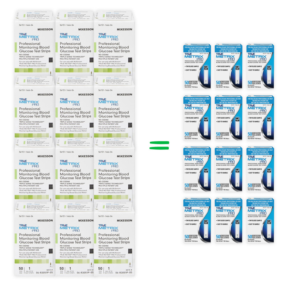 TRUE Metrix Pro Blood Glucose 600 Test Strips By McKesson