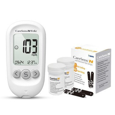 Caresens N Feliz Glucose Meter with 100 Test Strips