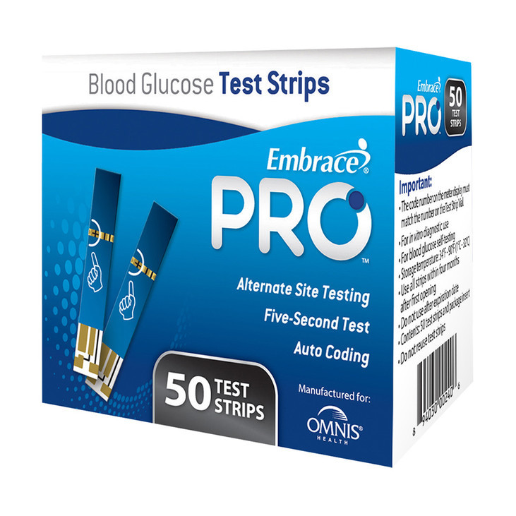 Omnis Health Embrace PRO Blood Glucose Test Strips 1000 Test Strips