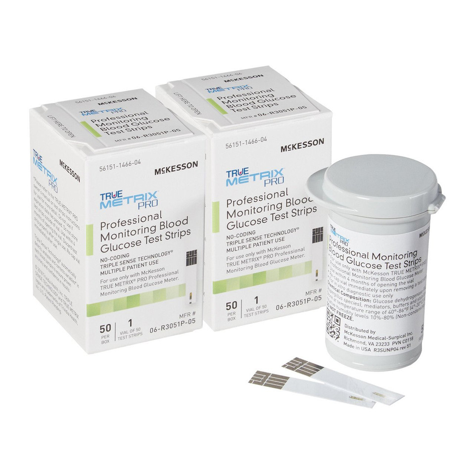TRUE Metrix Pro Blood Glucose 100 Test Strips By McKesson