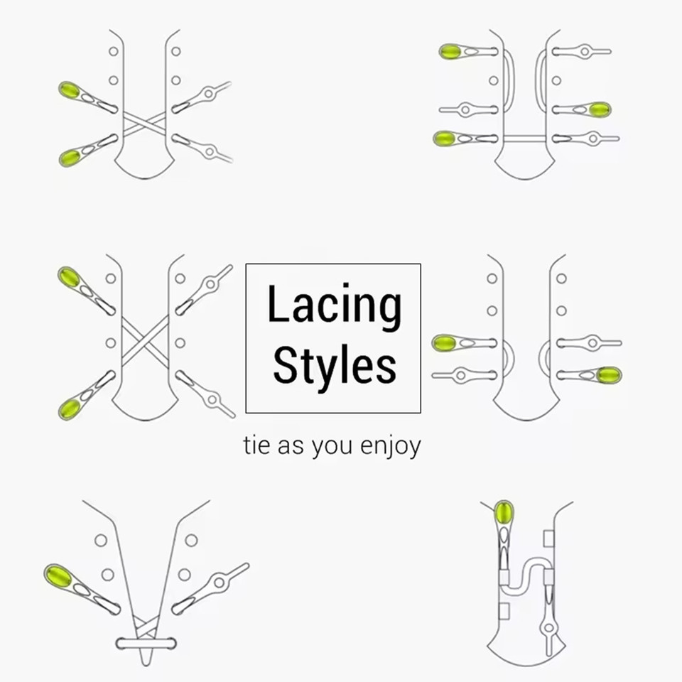 Overt Elastic No Tie Shoelaces. Silicone shoe straps for sneakers, dress shoes, eyelet shoes. Easy wear!